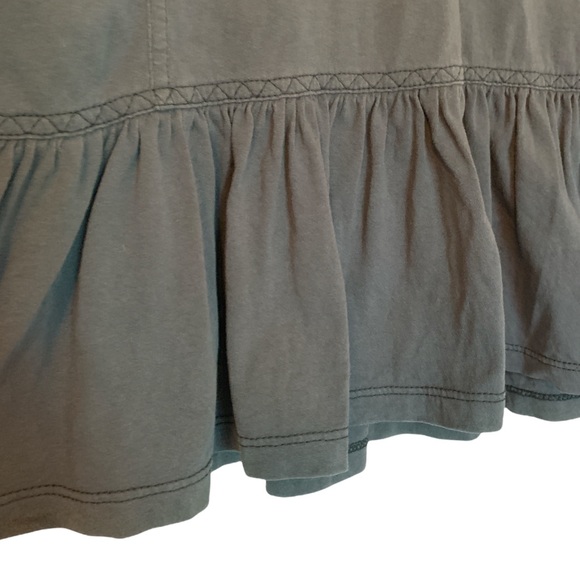 MADEWELL Deep V Peplum Zigzag Stitching Tee - SZ XS Charcoal Gray - Picture 11 of 12